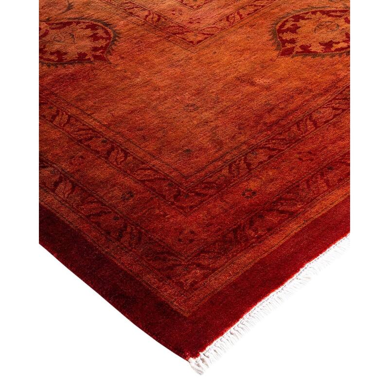 Overdyed, One-of-a-Kind Hand-Knotted Area Rug - Orange - 12' 4" x 16' 10"