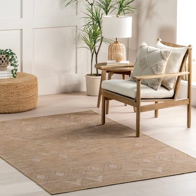 Nuloom Olive SpinClean Classic Geometric Machine Washable Area Rug