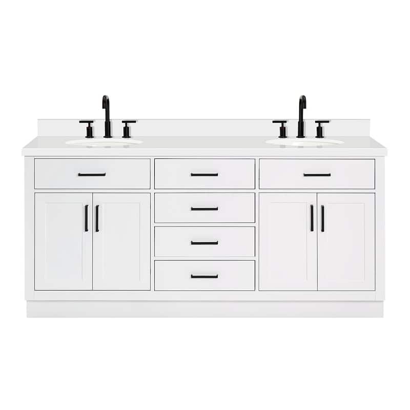 Ariel T073DWQOVO Hepburn 73" Free Standing Double Basin Vanity Set