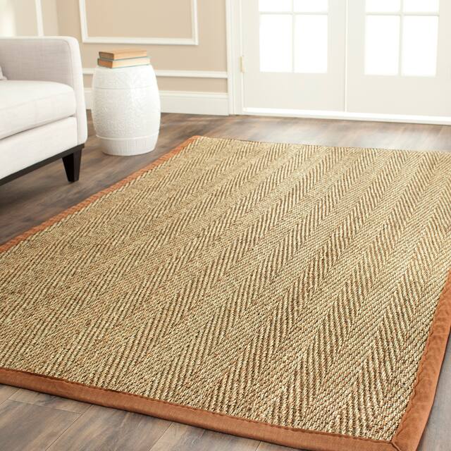 SAFAVIEH Natural Fiber Oceana Herringbone Seagrass Rug - 8' x 10' - Natural/Brown
