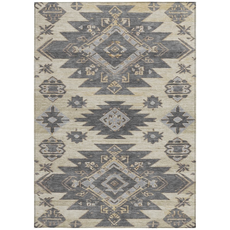 HomeRoots Tribal Transitional Rectangle Outdoor Rug