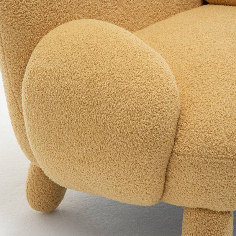 SEYNAR Modern Faux Sherpa Upolstered High Back Armless Accent Chair Set of 2