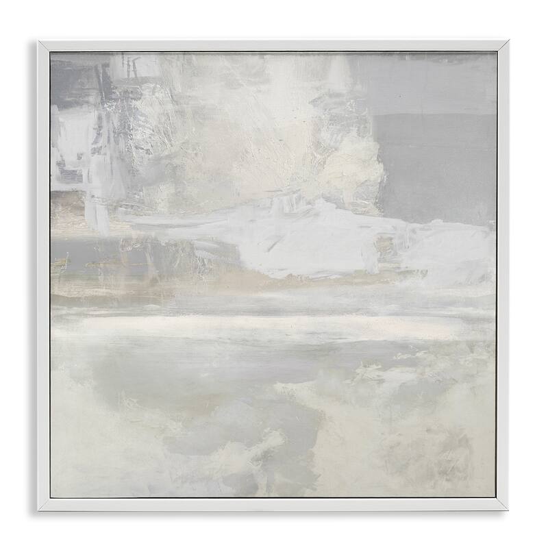 Stupell Serene Abstraction of Grey Framed Giclee Art Design By Rachel Springer - 24 x 24 - White