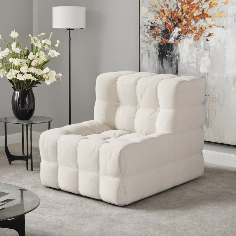 JASIWAY Modern Corduroy Fabric Upholstered Sofa