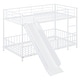 preview thumbnail 6 of 36, Unique Design Twin over Twin Size Metal Bunk Bed with Slide and Guardrails