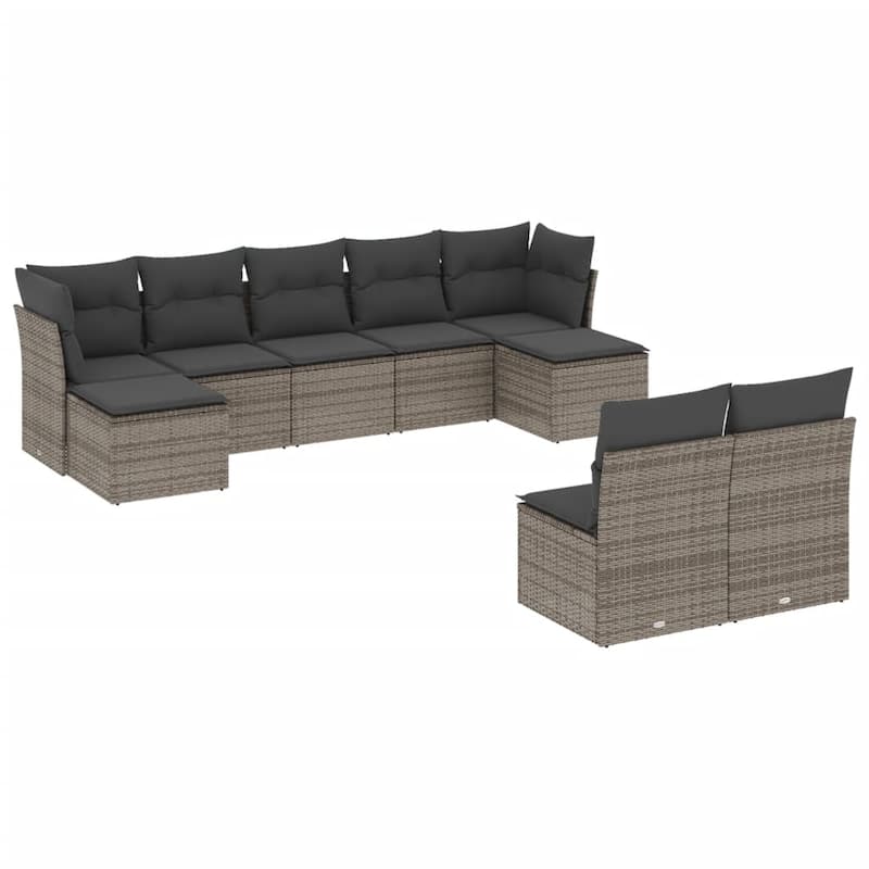 vidaXL Garden Sofa Set Grey - 21.7 x 21.7 x 14.6