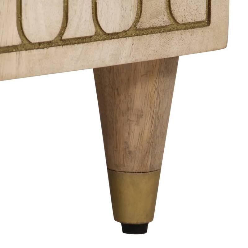 vidaXL Bathroom Cabinet Natural wood Solid mango wood, engineered wood - 13 x 15 x 63 in