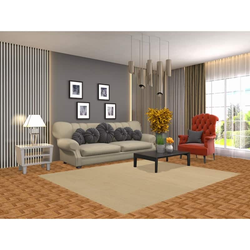 Muted Yellow Modern Gabbeh Oriental Area Rug Handmade Wool Carpet - 5'11"x 7'3"
