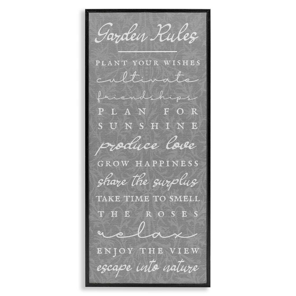 Stupell Comforting Garden Rules Framed Giclee Art Design By Lil' Rue