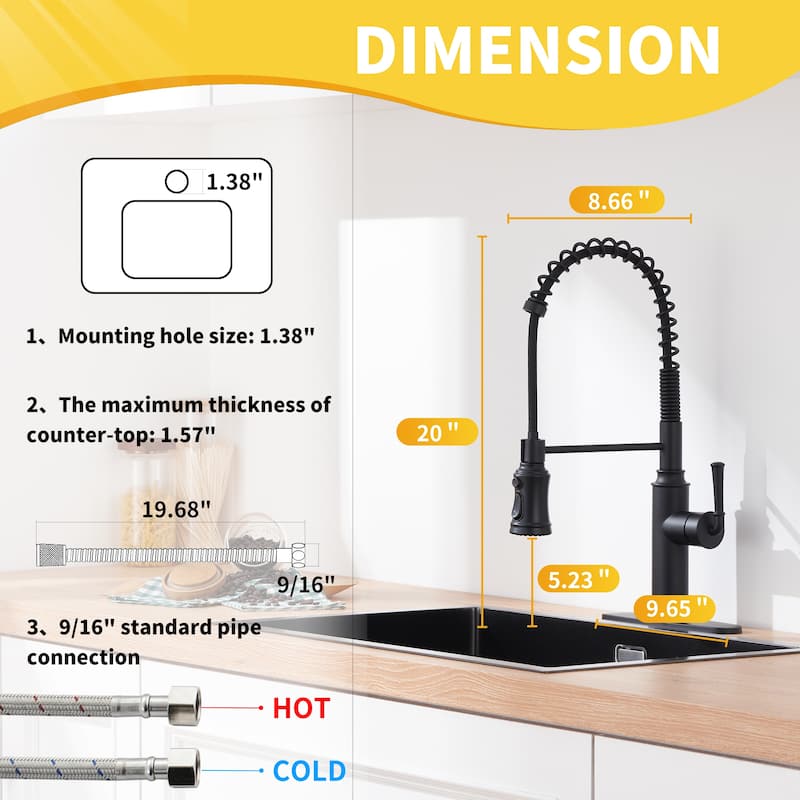 Single Handle Pull Down Sprayer Kitchen Faucet with Touchless Sensor