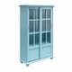 preview thumbnail 20 of 31, Avenue Greene Abbeywood Bookcase with Sliding Glass Doors Pale Blue