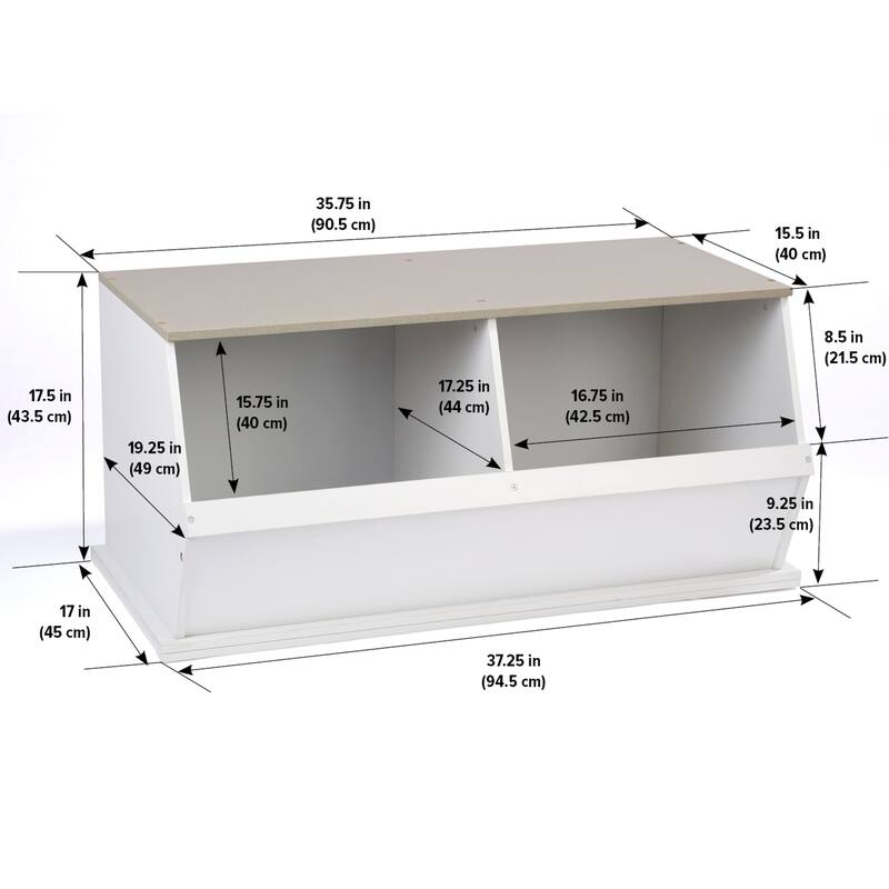 Taylor & Olive Lantana Two Bin Stackable Storage Cubby