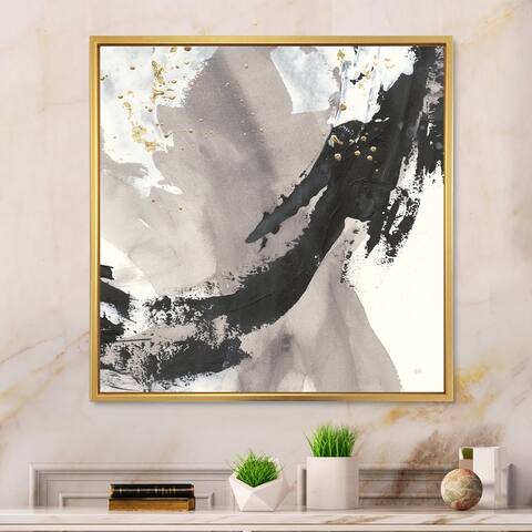 Designart "Glam Painted Arcs III" Transitional Framed Canvas