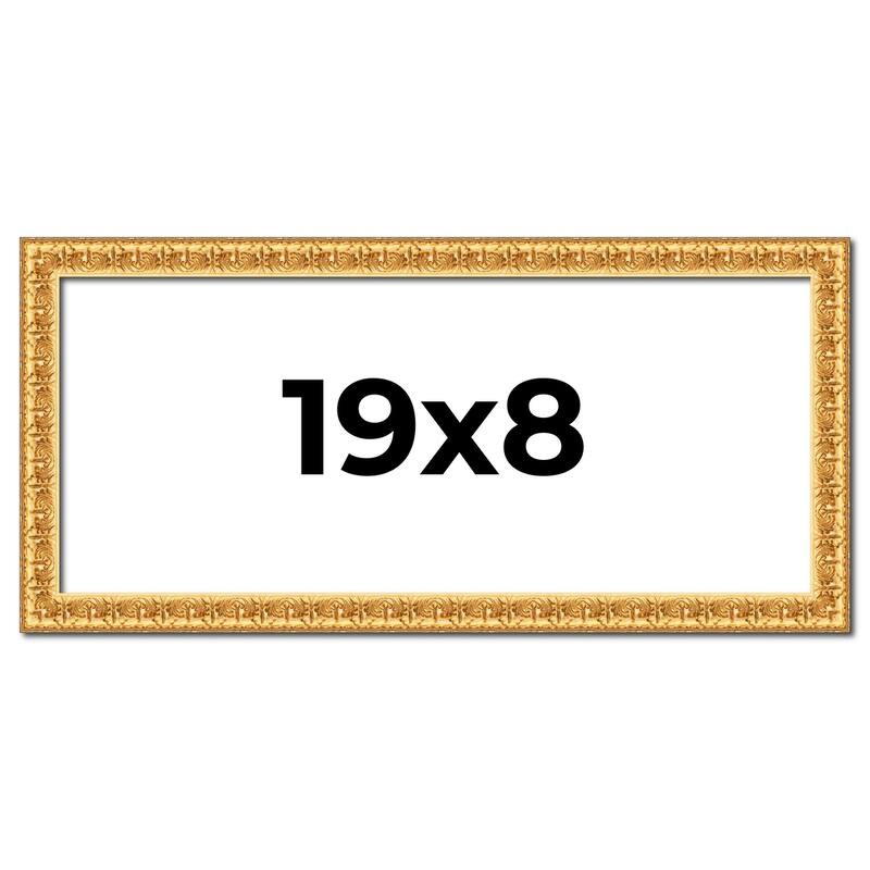 19x8 Frame Gold Real Wood Picture Frame Width 1 inches | Interior