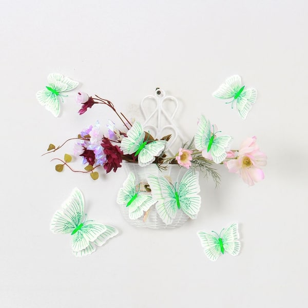 Shop 12pcs 3d Butterfly With Double Wings Diy Wall Sticker For Party Decoration Green Overstock 28961327