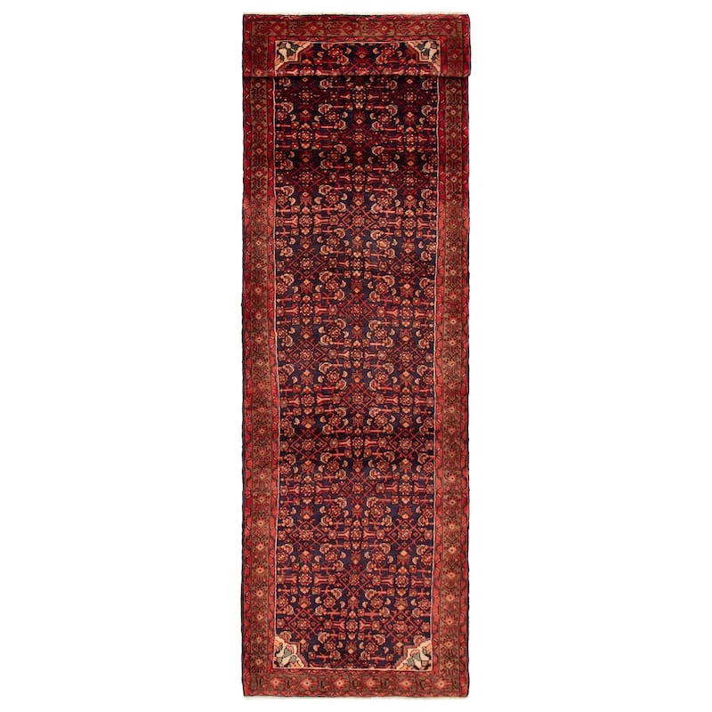 ECARPETGALLERY Hand-knotted Andelz Navy Wool Rug - 3'7 x 12'8 - Dark Navy - 3'7 x 12'8