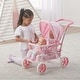 preview thumbnail 3 of 8, Badger Basket Folding Double Front-to-Back Doll Stroller - Pink/Gingham