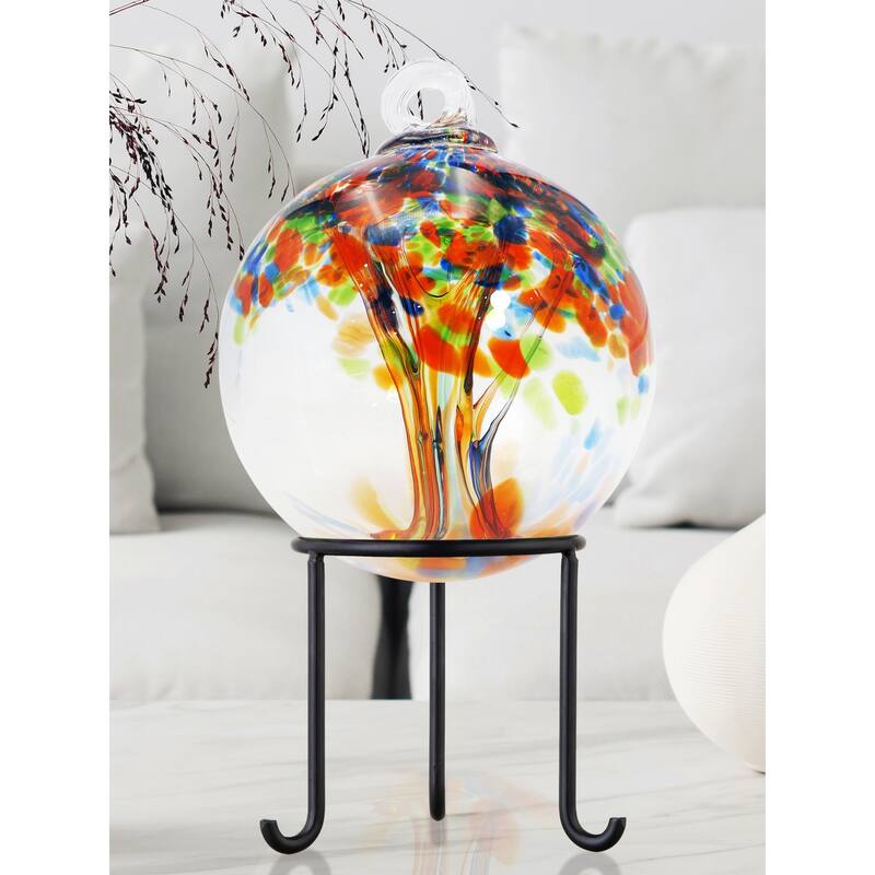 Tree of Life - Royal Hand Blown Art Glass Ornament-6"D - 6 inch