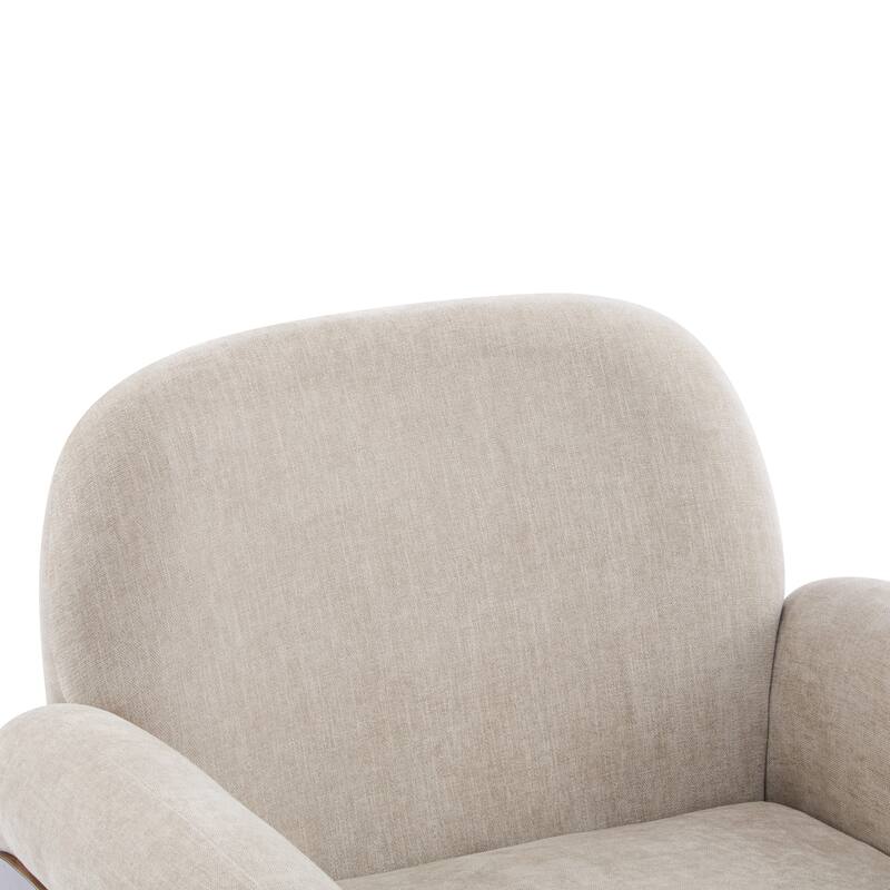 Christopher Knight Home - Modern Upholstered Accent Arm Chair with Round Arms and Solid Wood Legs