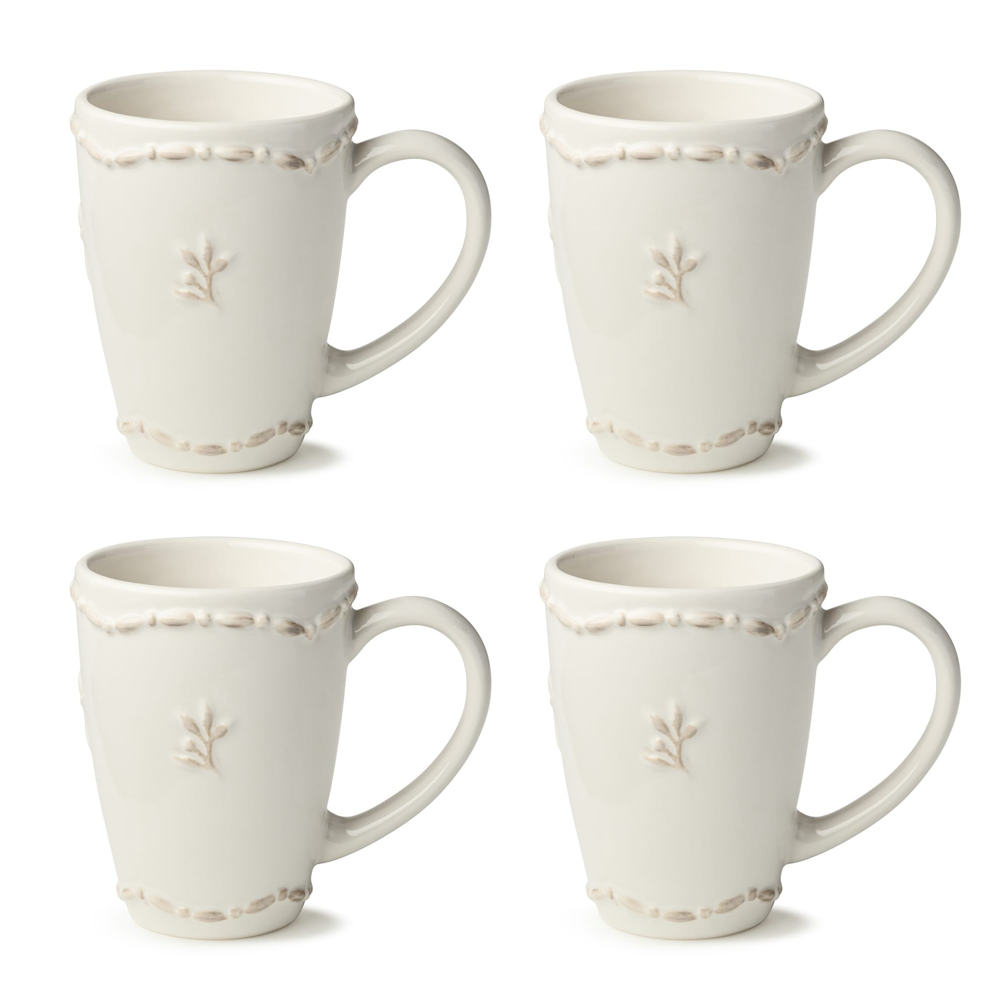 Certified International Heritage Beads 12 oz. Mugs,Set of 4 - 3.5"W x 5"D x 4.5"H
