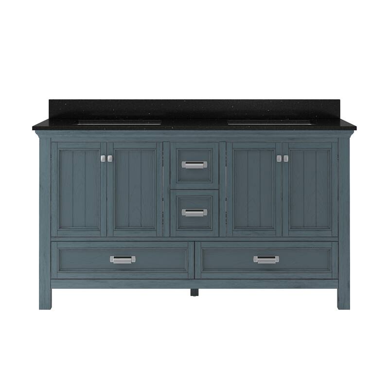 CRAFT + MAIN BAVT6122D-QBG Brantley 60" Free Standing Double Basin - Harbor Blue
