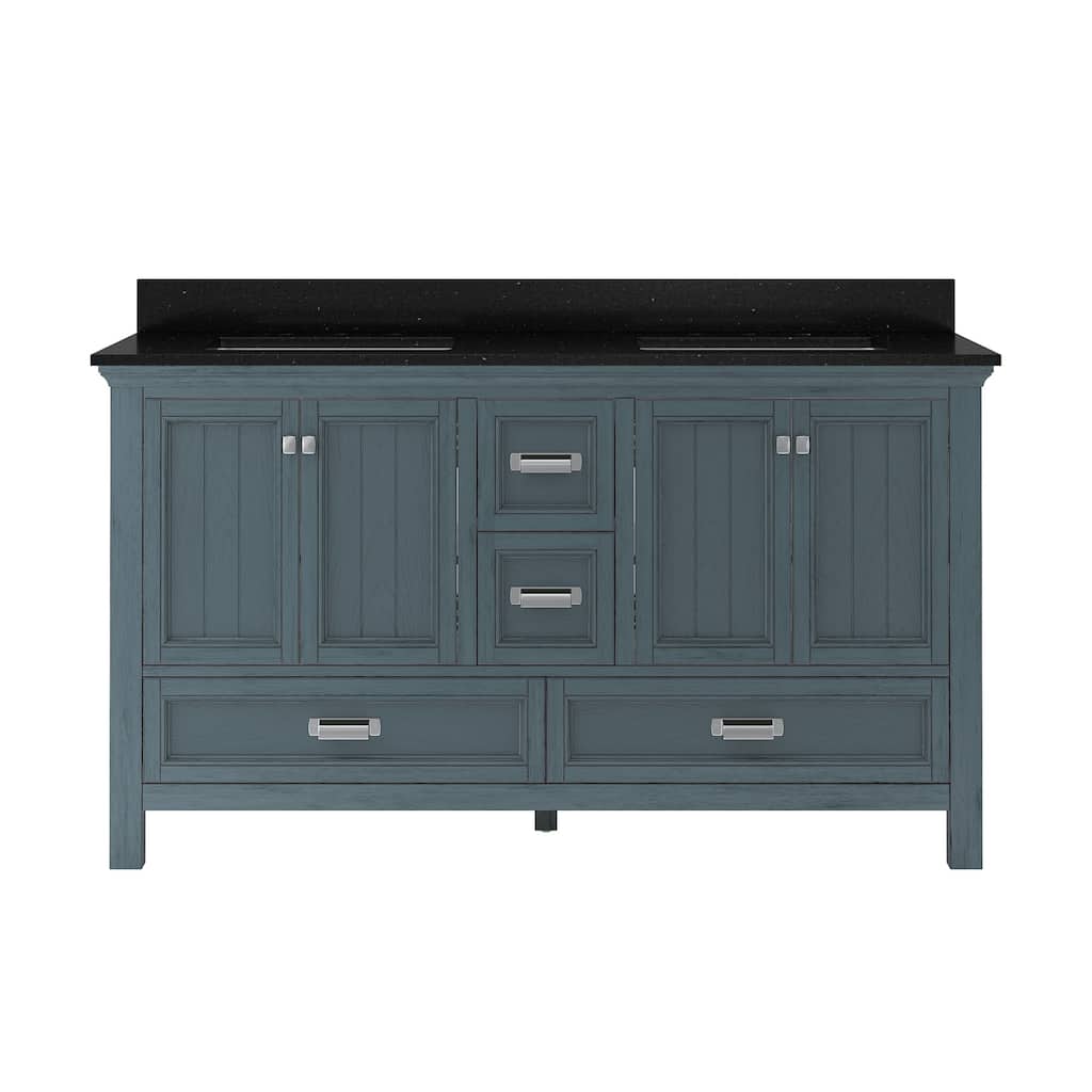 CRAFT + MAIN BAVT6122D-QBG Brantley 60" Free Standing Double Basin