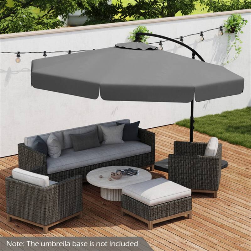 10ft Patio Cantilever Umbrella with Crank Handle and Adjustable Tilt Protective Cover Included