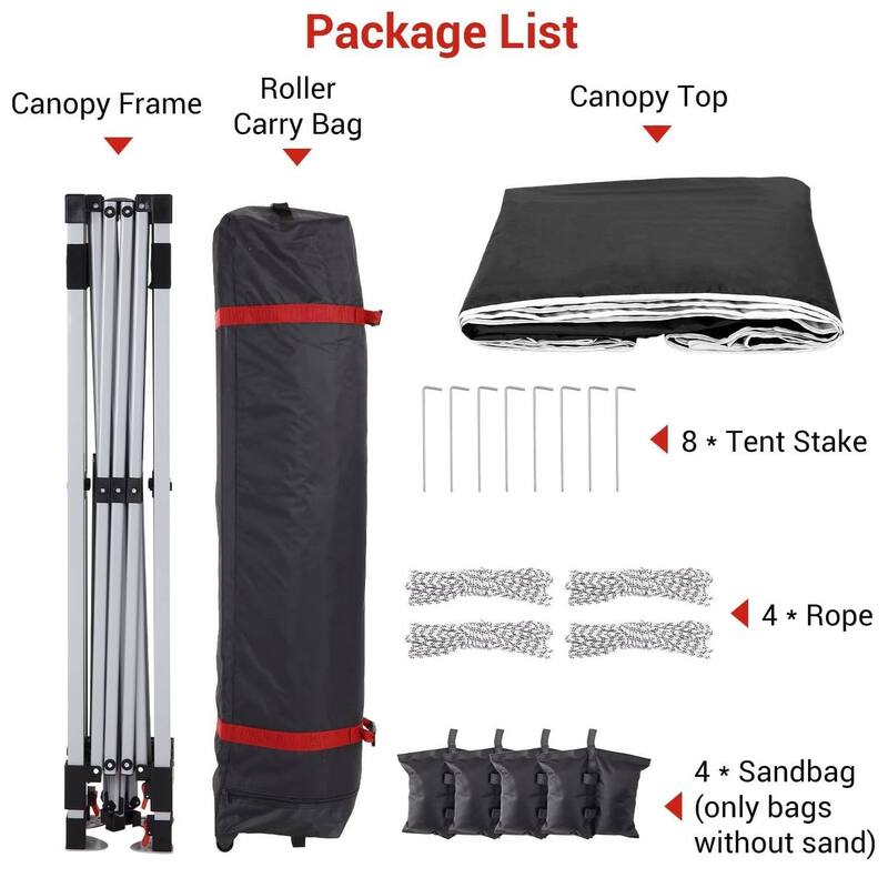 Outdoor Folding Sun Shelter, Portable Patio Shade, Pop Up Canopy Tent with 3 Adjustable Heights