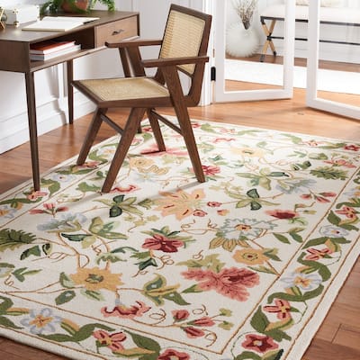 SAFAVIEH Handmade Chelsea Rubi French Country Floral Wool Rug