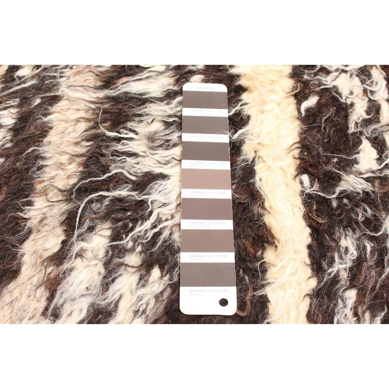 ECARPETGALLERY Braid weave Sienna Dark Brown Wool Rug - 5'3 x 7'10