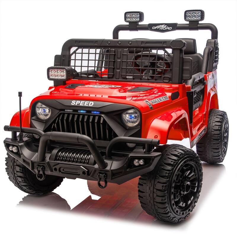 24V 2-seater Kids Ride On Electric Truck Car W/Parents Control, 2wd, Four-wheel Suspension, 8.66in Ground Clearance