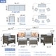preview thumbnail 67 of 75, Ovios Patio Furniture Wicker 5-piece Outdoor High-back Sectional Set