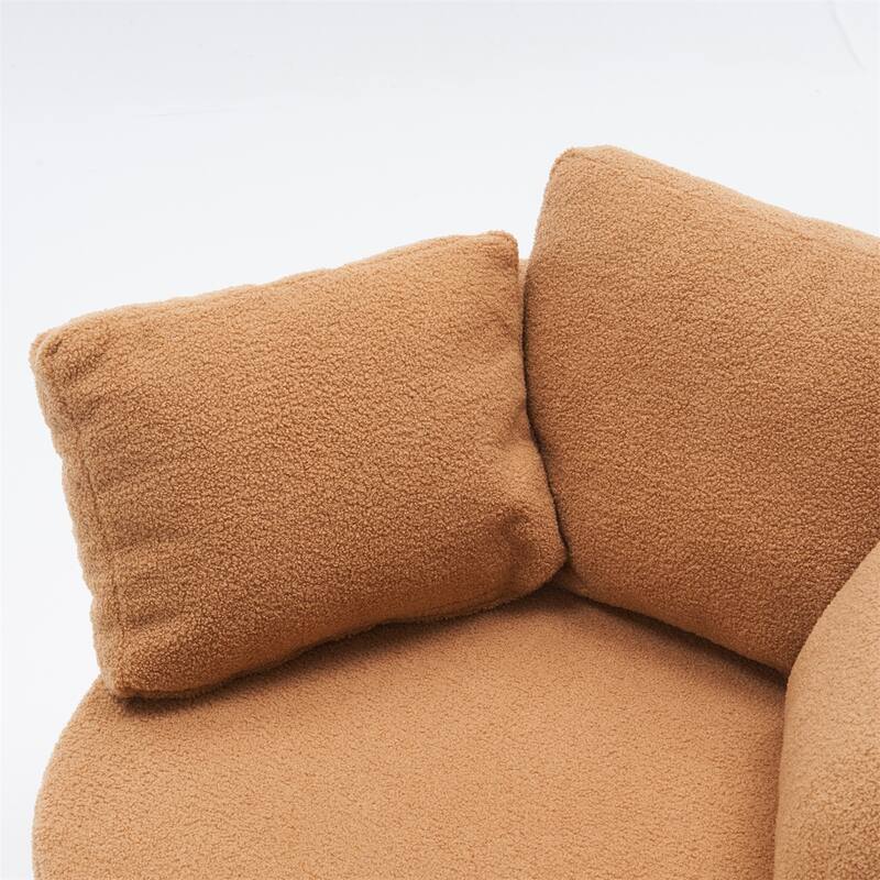 Teddy Fabric Swivel and Storage Chair w/ Back Cushion for Living Room