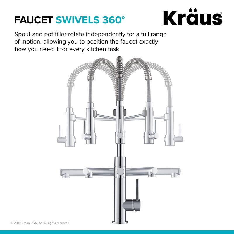 Kraus Artec 2-Function Commercial Pulldown Pot Filler Kitchen Faucet