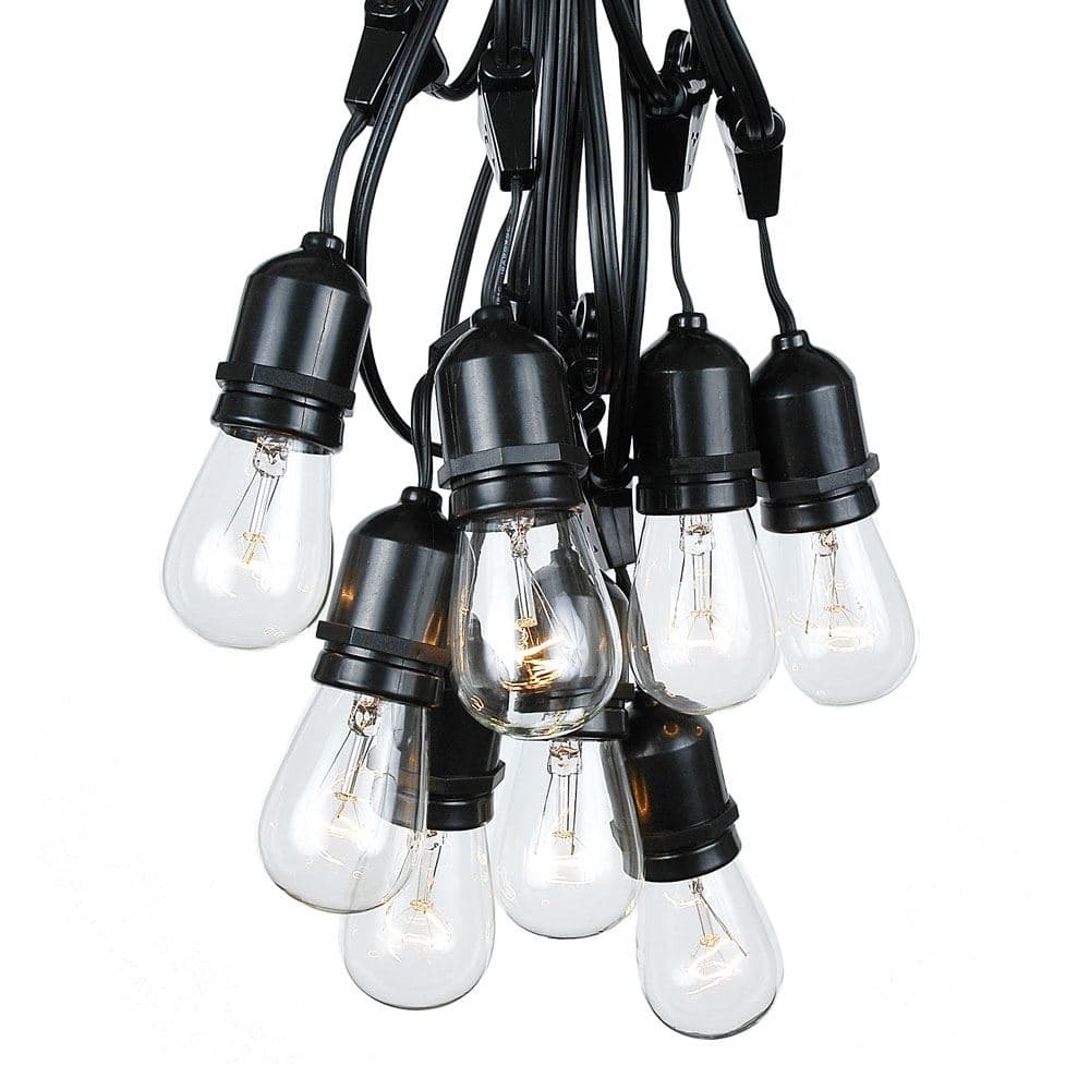 37.5 Foot S14 Suspended Edison Outdoor Market Patio String Lights, 25 S14 Bulbs