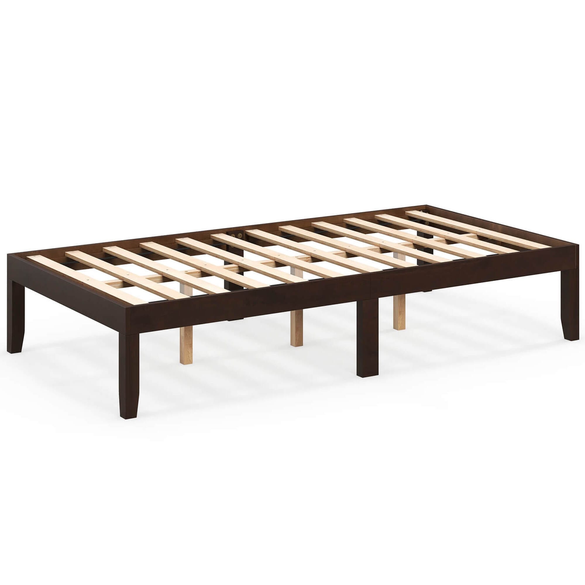 Costway Twin/Full/Queen Size Wooden Platform Bed Frame 14" with Rubber
