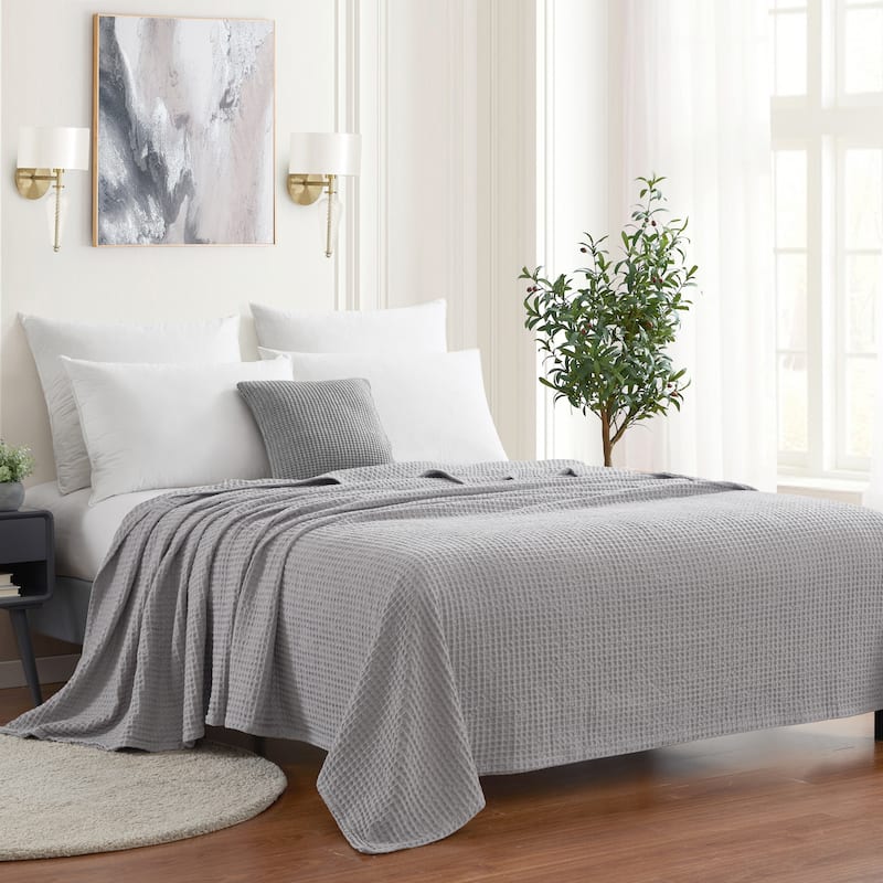 Sweet Home Collection Waffle Weave Cotton Blanket