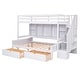 preview thumbnail 7 of 7, White Twin XL over Full Bunk Bed with Shelves & Staircase