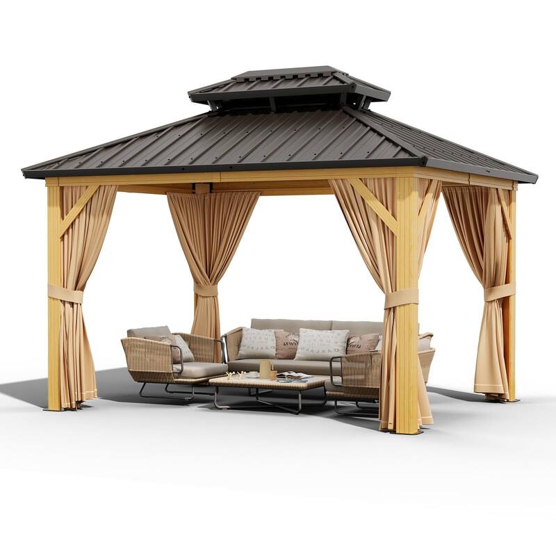 10X10FT,10X12FT,10X13FT,12X14FT,12X20FT Outdoor Galvanised Steel Hardtop Gazebo