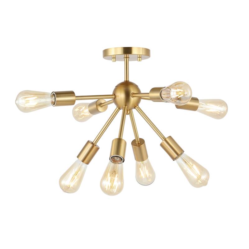 SAFAVIEH Lighting Elenore Flush Mount - 21" W x 16" D x 16" H - Brass Gold - 21Wx16Dx16H