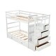 preview thumbnail 8 of 25, Twin over Twin Wood Bunk Bed with Trundle and Storage Staircase