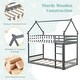preview thumbnail 7 of 8, Gymax Twin Over Twin Bunk Bed w/ Fence & Ladder Solid Wood Floor Bunk