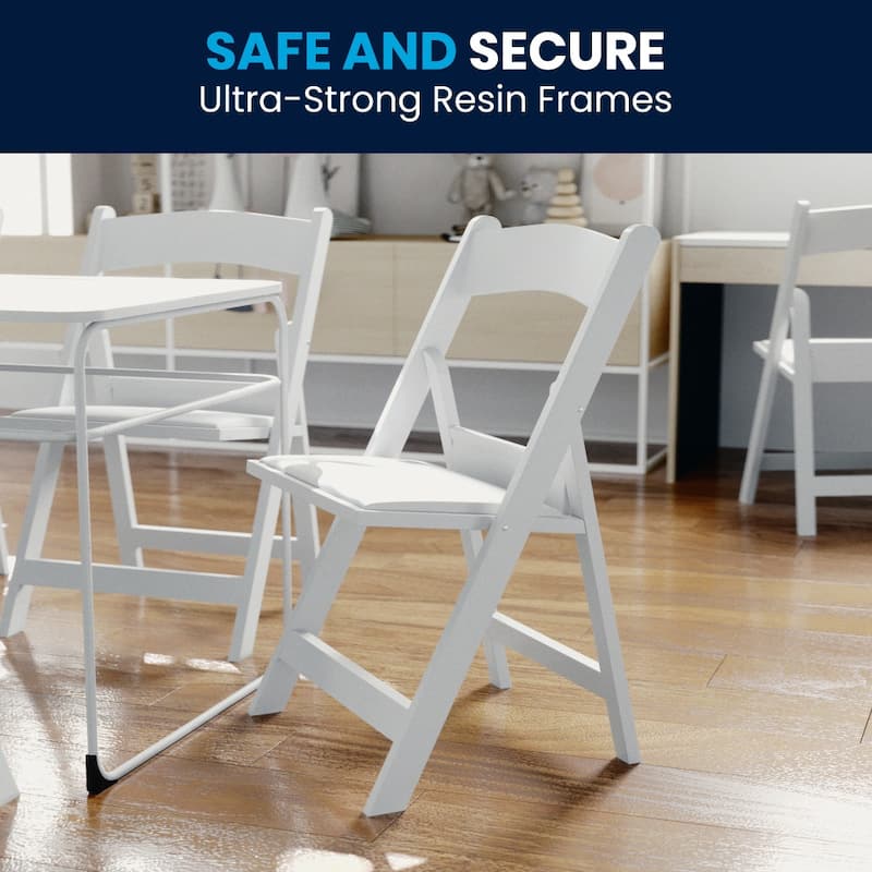 10Pk Kids Resin Folding Chair with Vinyl Padded Seat - 12.25"D x 13.25"W x 21"H