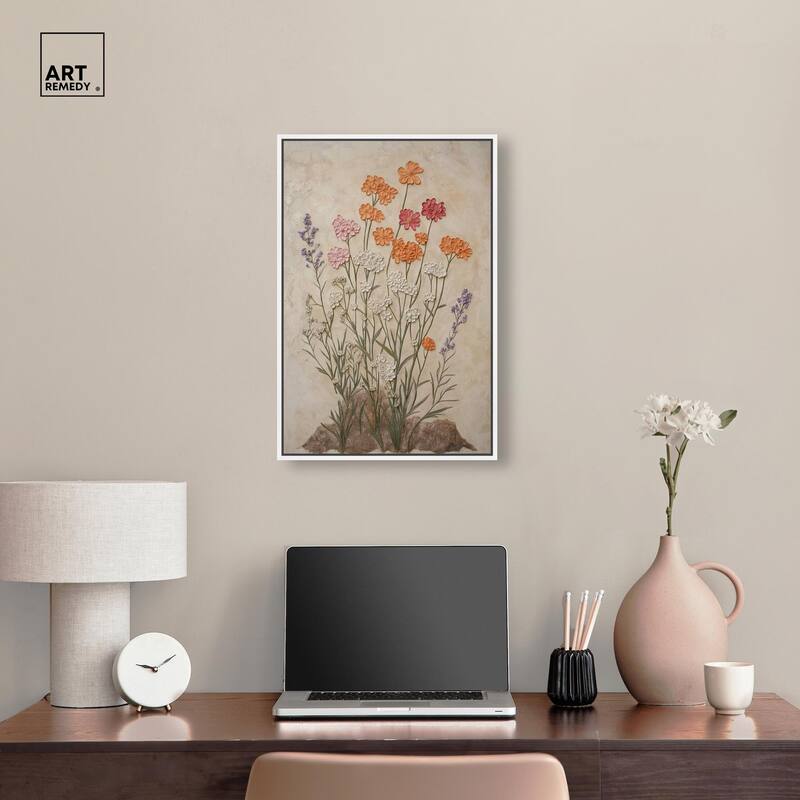 Sculpted Flora Frieze II Canvas by Art Remedy