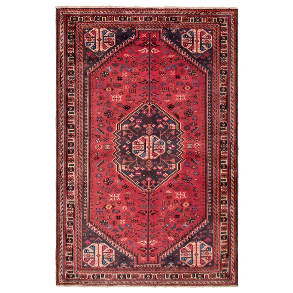 ECARPETGALLERY Hand-knotted Melis Vintage Red Wool Rug - 5'1 x 7'10