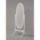 GTU Furniture Swivel Adjustable Full-Length Standing Oval Wood Cheval Floor Mirror - White
