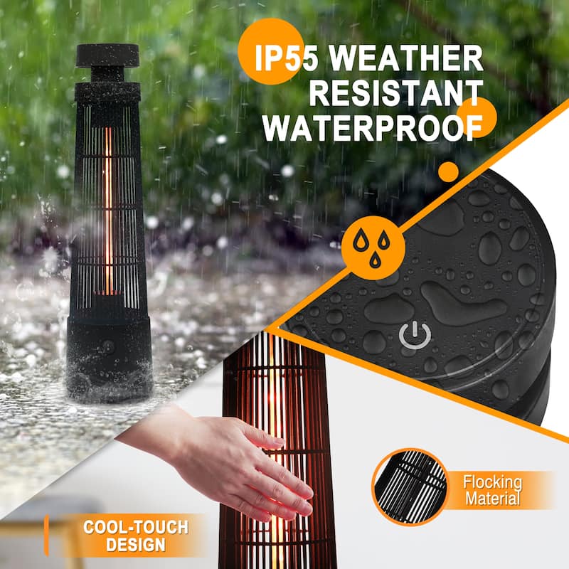 1200W Electric Freestanding Outdoor Infrared Portable Patio Heater 4100 BTU - N/A