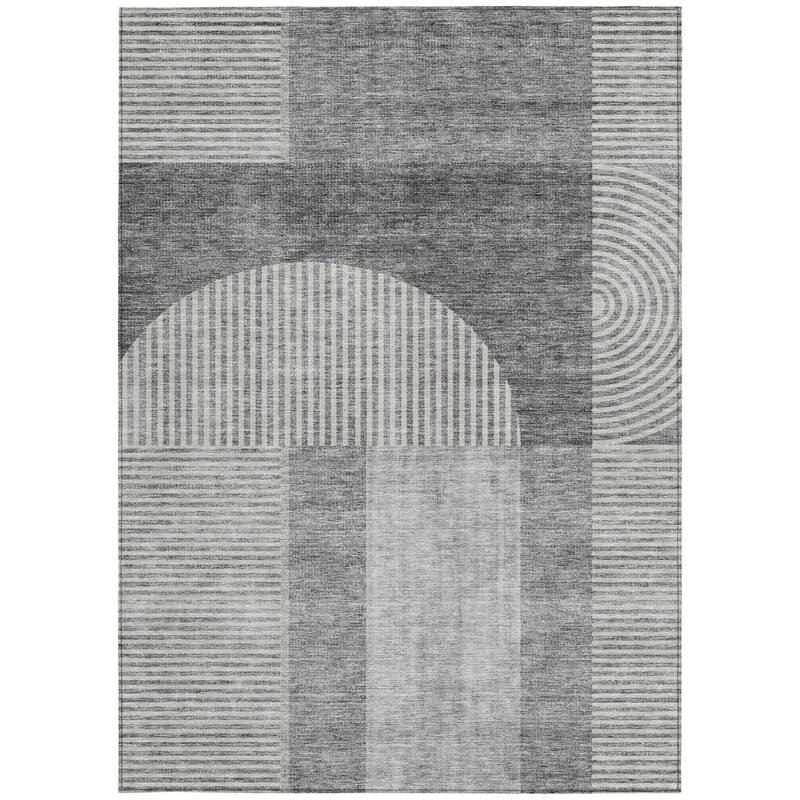 HomeRoots Geometric Transitional Rectangle Outdoor Rug