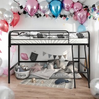 Twin Size Modern Metal Loft Bed,Sturdy And Durable,Ultimate Safety,Multiple Uses