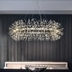 preview thumbnail 4 of 9, 16-Lights Stainless Steel Firework Crystal Chandelier In Antique Bronze For Living Room And Dining Room - W47.2" x H 27.5"